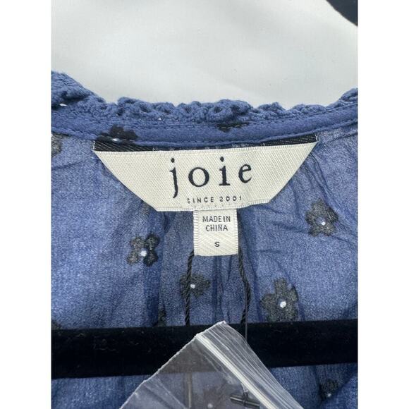 Joie Multi Alain Floral Semi-Sheer Long Sleeve Shirt Blue Size Small NWT - Picture 12 of 12